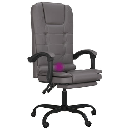 Massage Relaxfauteuil voor op kantoor grijs kunstleer