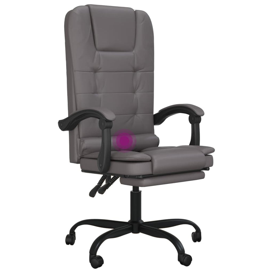 Massage Relaxfauteuil voor op kantoor grijs kunstleer