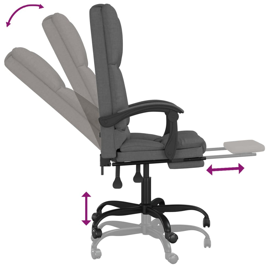 Massage Relaxfauteuil voor op kantoor donkergrijs stof