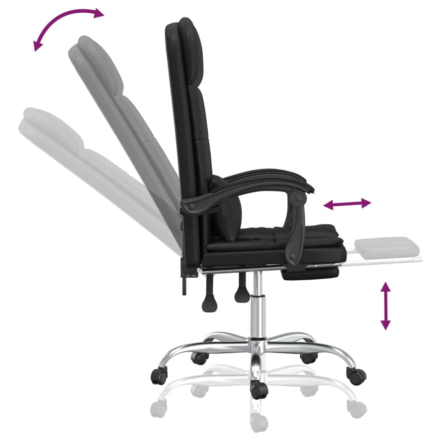 Massage Relaxfauteuil voor op kantoor zwart kunstleer