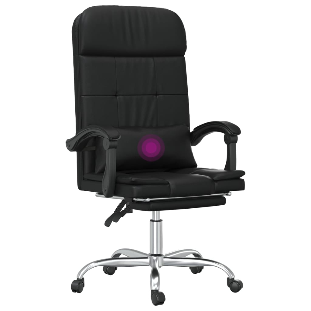 Massage Relaxfauteuil voor op kantoor zwart kunstleer