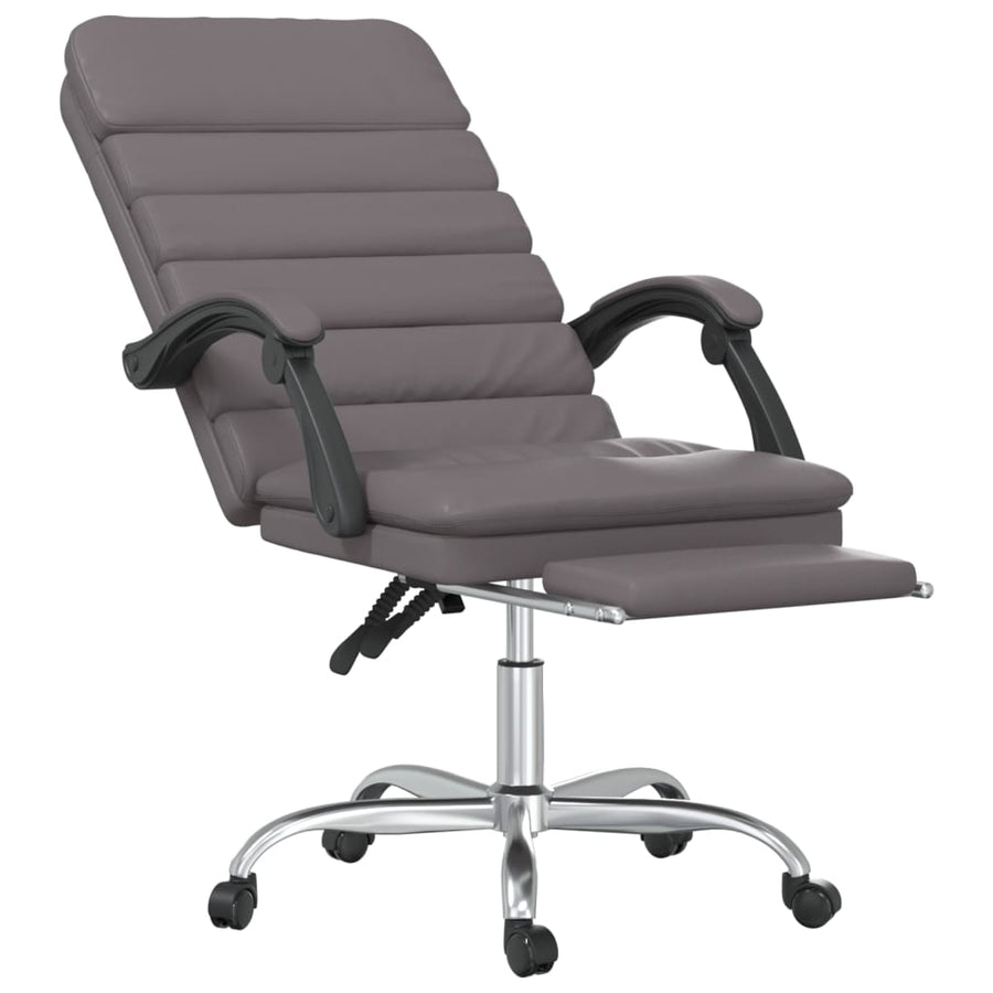 Massage Relaxfauteuil voor op kantoor grijs kunstleer