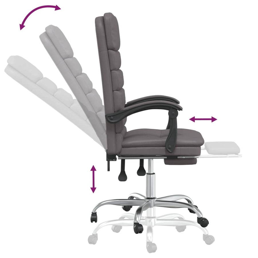 Massage Relaxfauteuil voor op kantoor grijs kunstleer