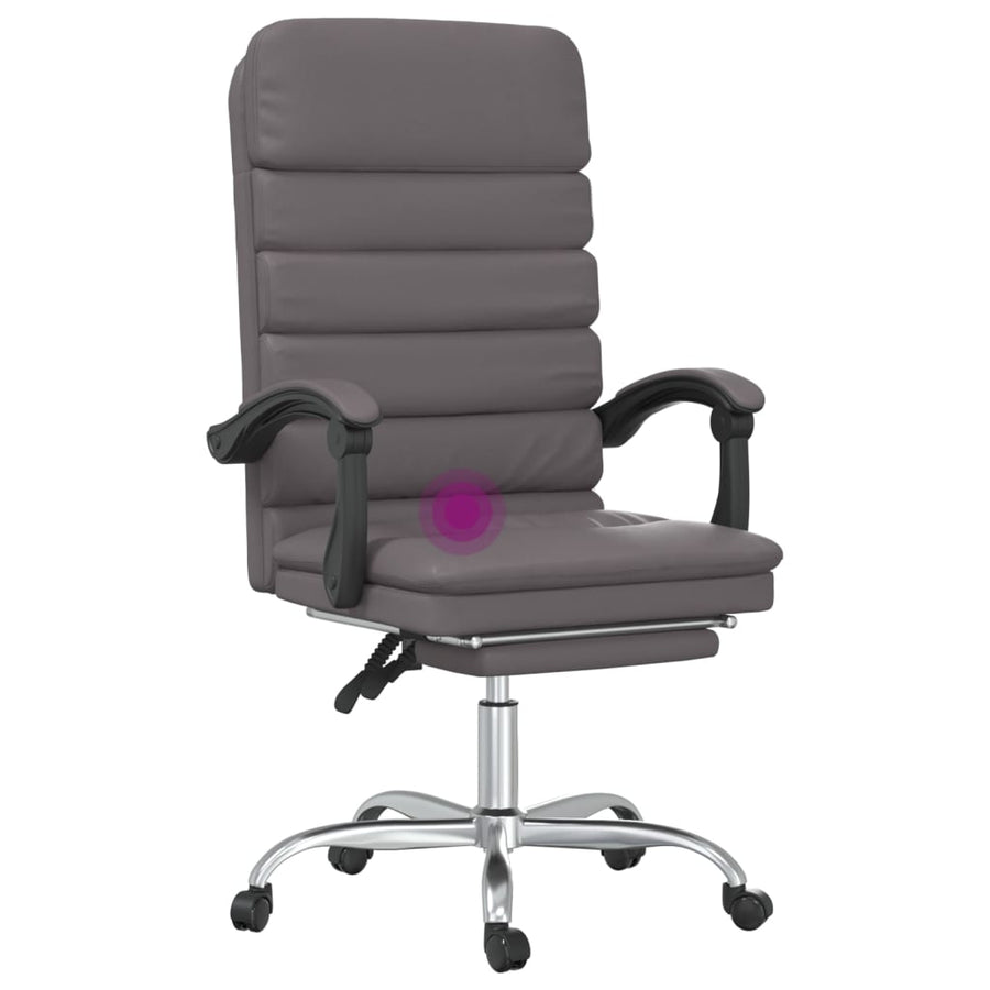 Massage Relaxfauteuil voor op kantoor grijs kunstleer