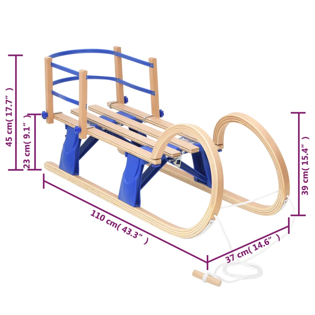 Slee Inklapbaar 110 Cm Multiplex met rugleuning