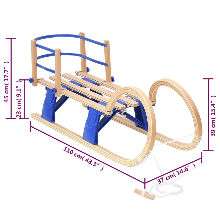 Slee Inklapbaar 110 Cm Multiplex met rugleuning