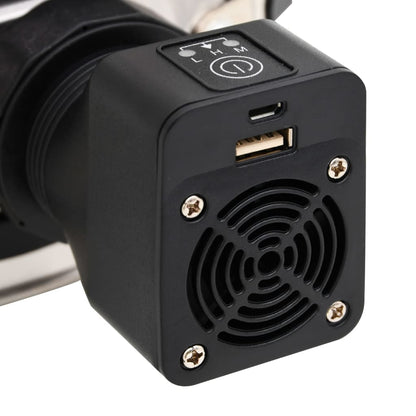 Houtkachel Met Usb-Ventilator 35,5X26X28 Cm Roestvrijstaal