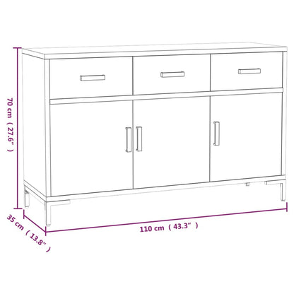 Dressoir 110x35x70 cm massief grenenhout bruin