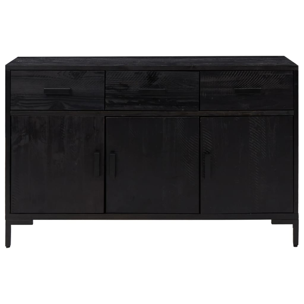 Dressoir 110X35X70 Cm Massief Grenenhout Zwart