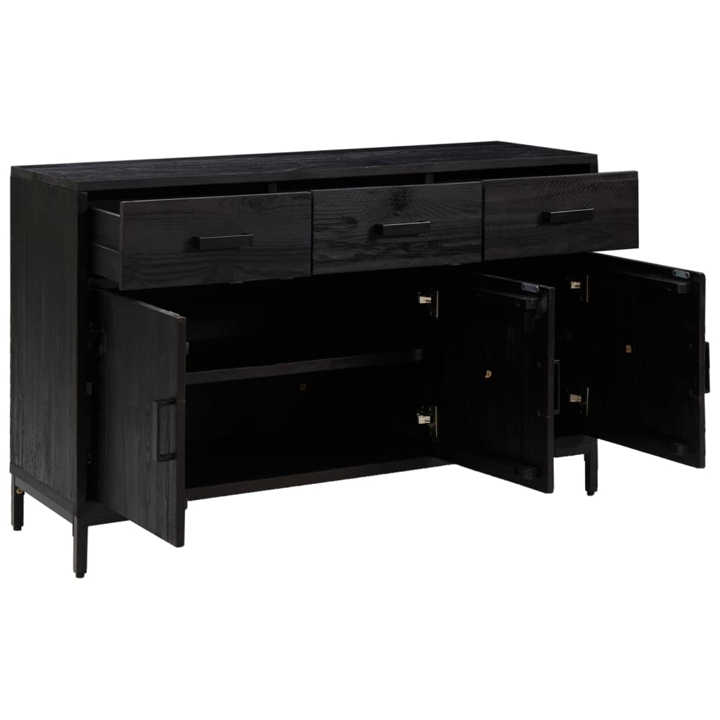 Dressoir 110X35X70 Cm Massief Grenenhout Zwart
