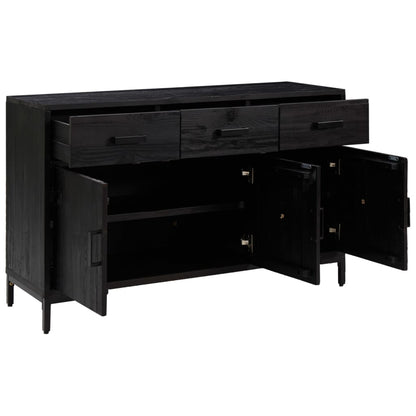 Dressoir 110X35X70 Cm Massief Grenenhout Zwart