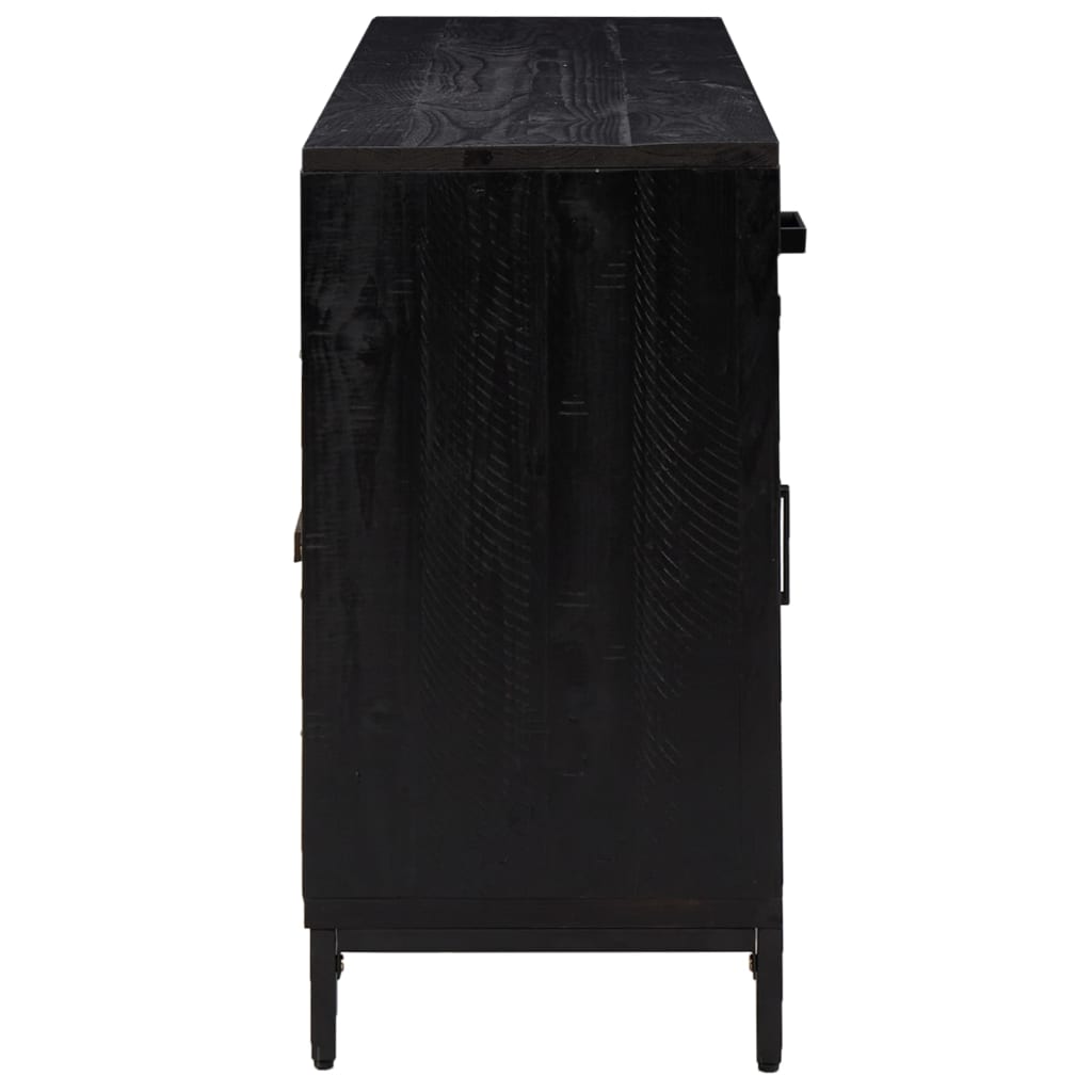 Dressoir 110X35X70 Cm Massief Grenenhout Zwart