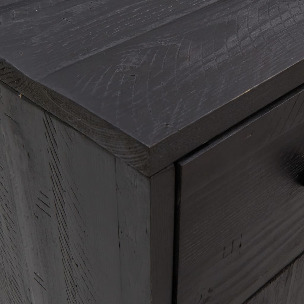 Dressoir 110X35X70 Cm Massief Grenenhout Zwart