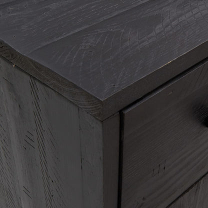Dressoir 110X35X70 Cm Massief Grenenhout Zwart