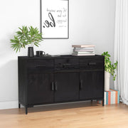 Dressoir 110x35x70 cm massief grenenhout zwart wandmontage