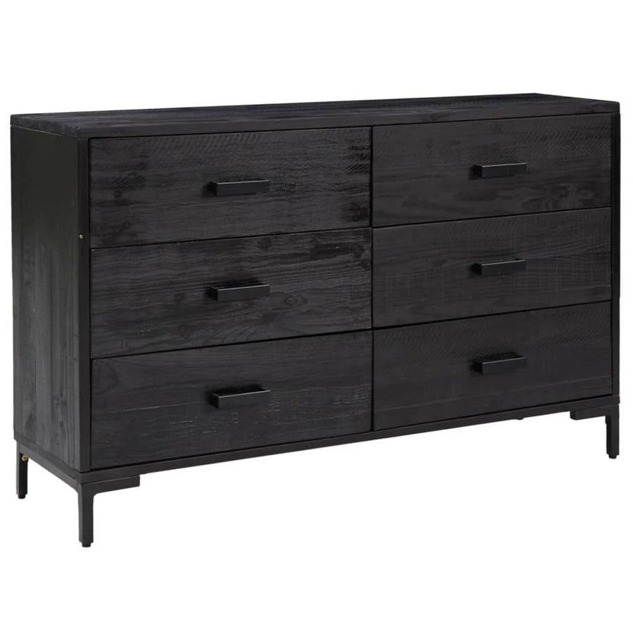 Dressoir 110X35X70 Cm Massief Grenenhout Zwart