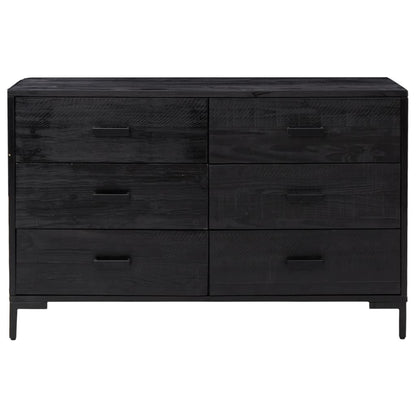 Dressoir 110X35X70 Cm Massief Grenenhout Zwart