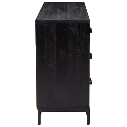 Dressoir 110X35X70 Cm Massief Grenenhout Zwart
