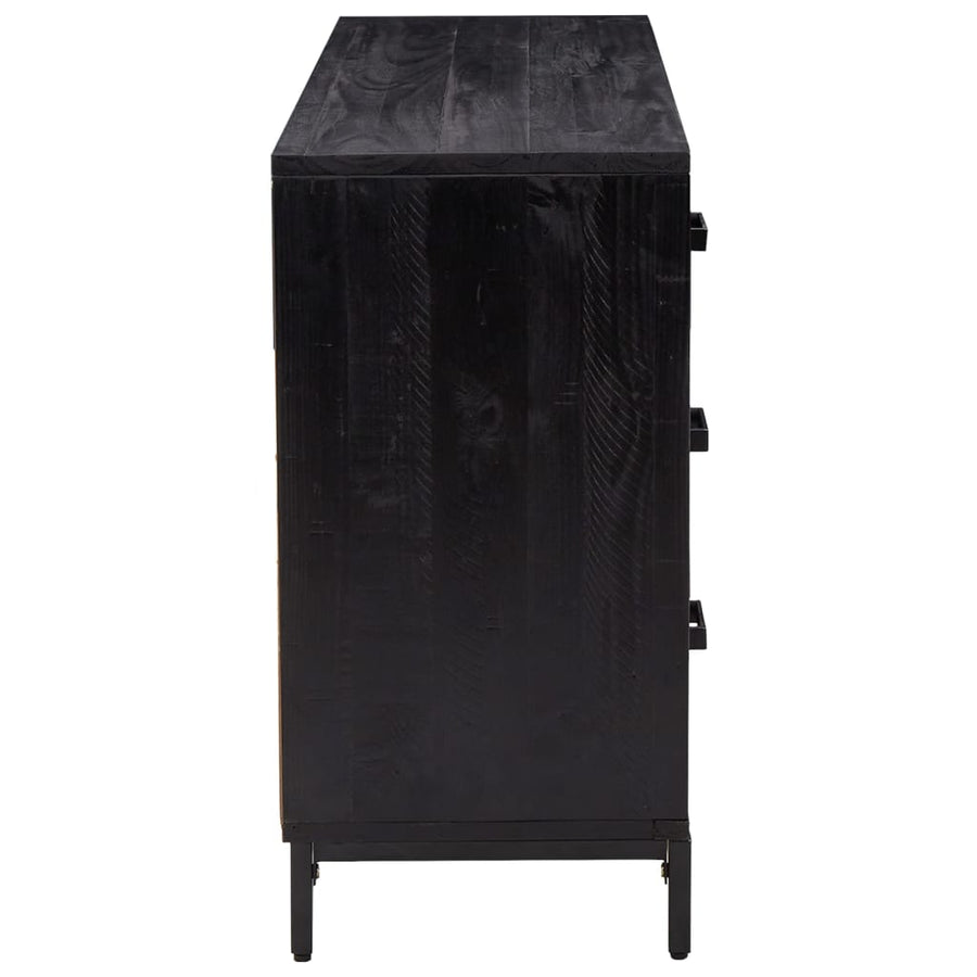 Dressoir 110X35X70 Cm Massief Grenenhout Zwart