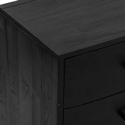 Dressoir 110X35X70 Cm Massief Grenenhout Zwart