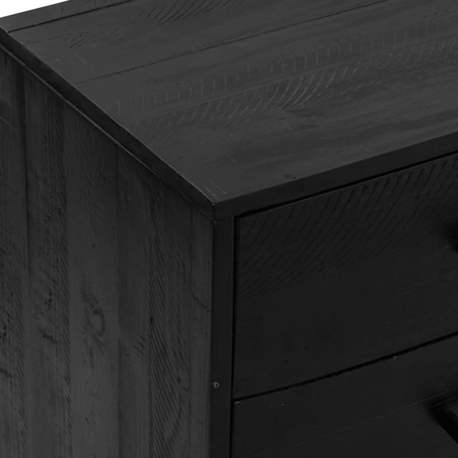 Dressoir 110X35X70 Cm Massief Grenenhout Zwart