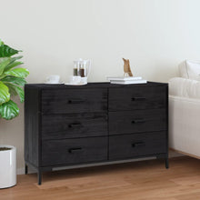 Dressoir 110X35X70 Cm Massief Grenenhout Zwart
