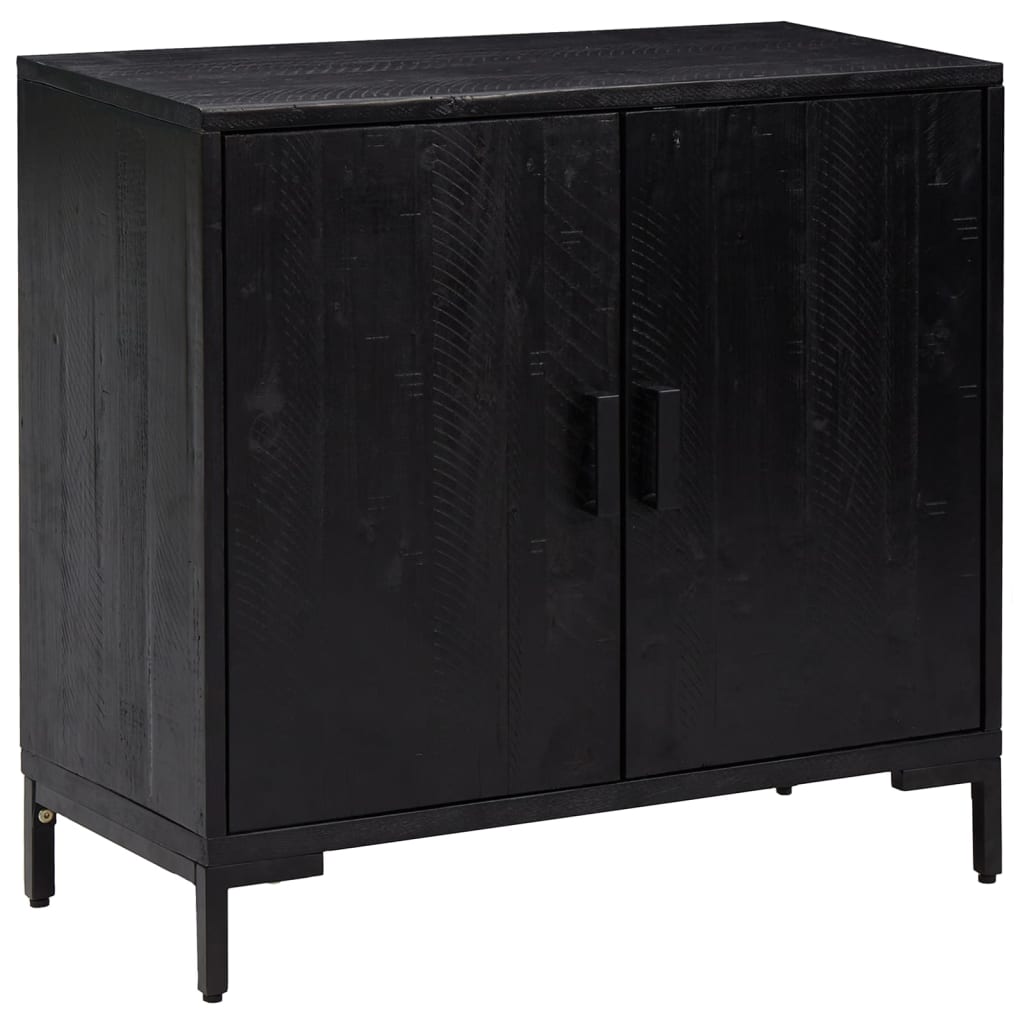 Dressoir 75X35X70 Cm Massief Grenenhout Zwart