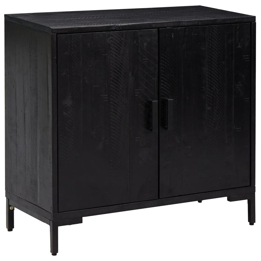 Dressoir 75X35X70 Cm Massief Grenenhout Zwart