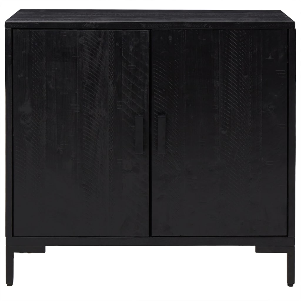 Dressoir 75X35X70 Cm Massief Grenenhout Zwart