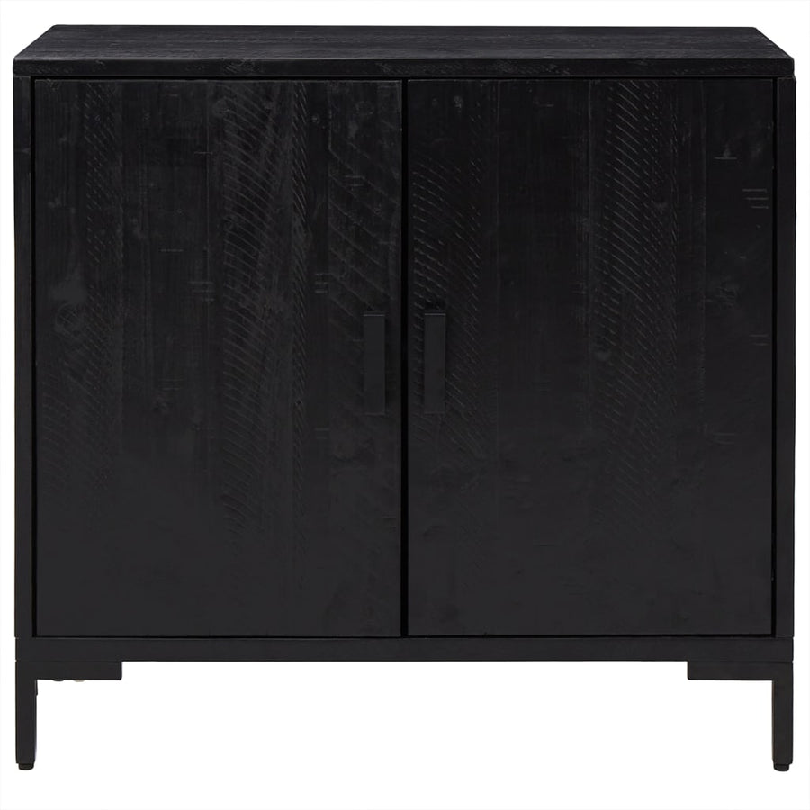 Dressoir 75X35X70 Cm Massief Grenenhout Zwart