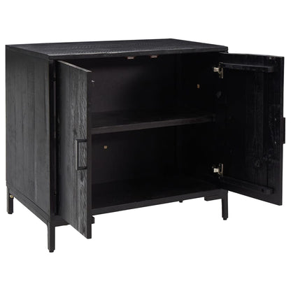 Dressoir 75X35X70 Cm Massief Grenenhout Zwart