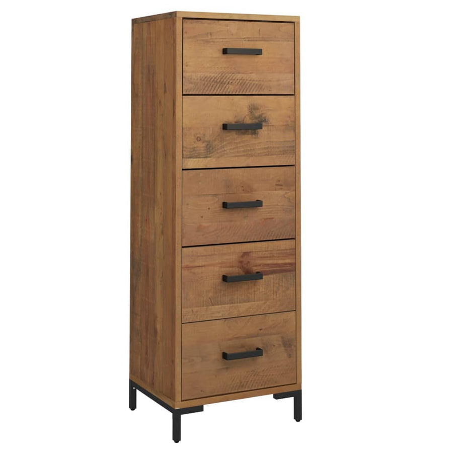 Ladekast 42X35X110 Cm Massief Grenenhout