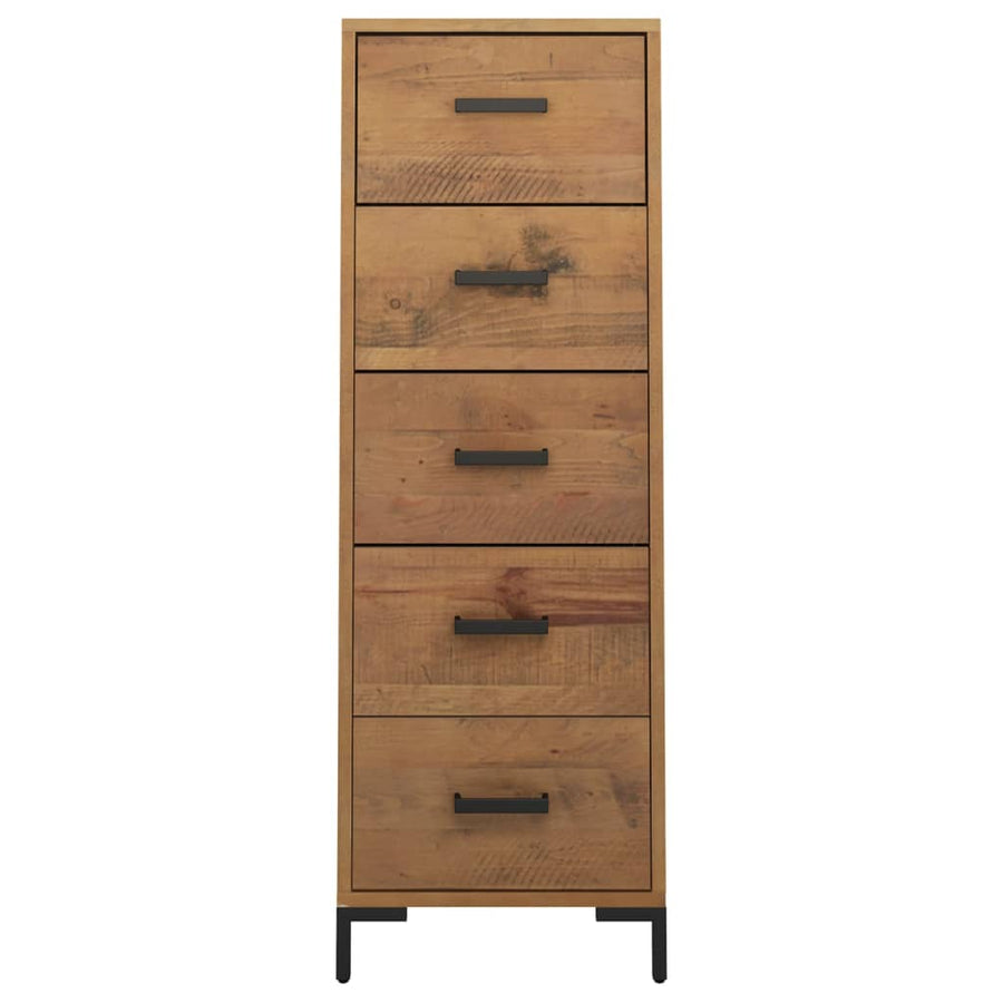Ladekast 42X35X110 Cm Massief Grenenhout