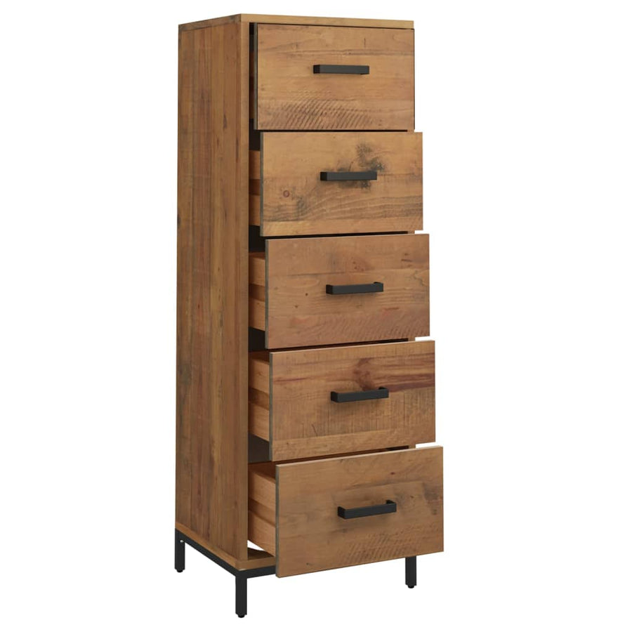 Ladekast 42X35X110 Cm Massief Grenenhout