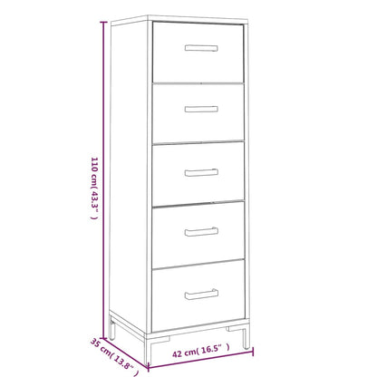 Ladekast 42X35X110 Cm Massief Grenenhout