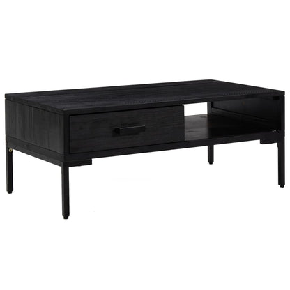 Salontafel 90X50X35 Cm Massief Grenenhout Zwart