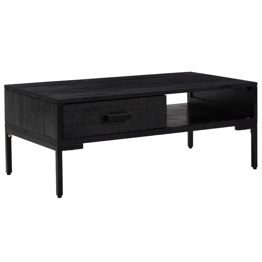 Salontafel 90X50X35 Cm Massief Grenenhout Zwart