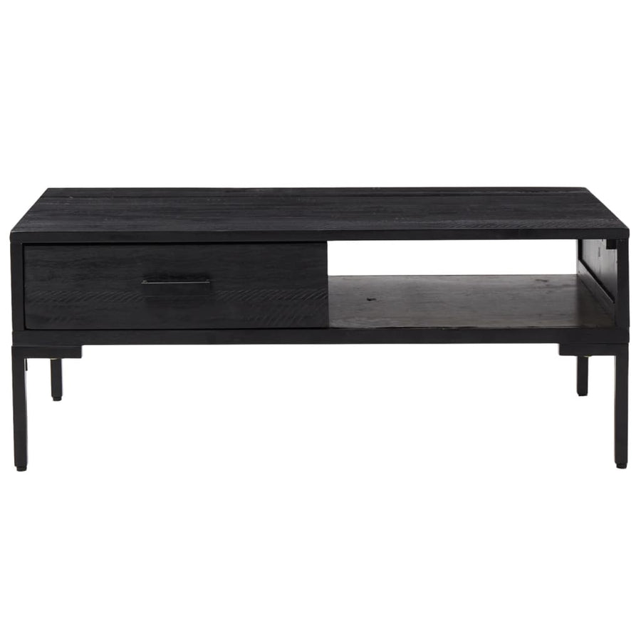 Salontafel 90X50X35 Cm Massief Grenenhout Zwart