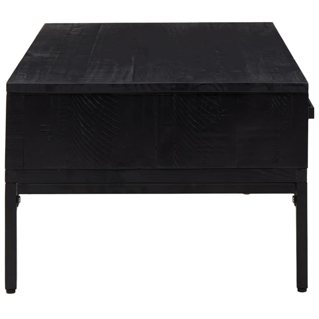 Salontafel 90X50X35 Cm Massief Grenenhout Zwart