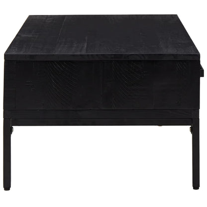 Salontafel 90X50X35 Cm Massief Grenenhout Zwart