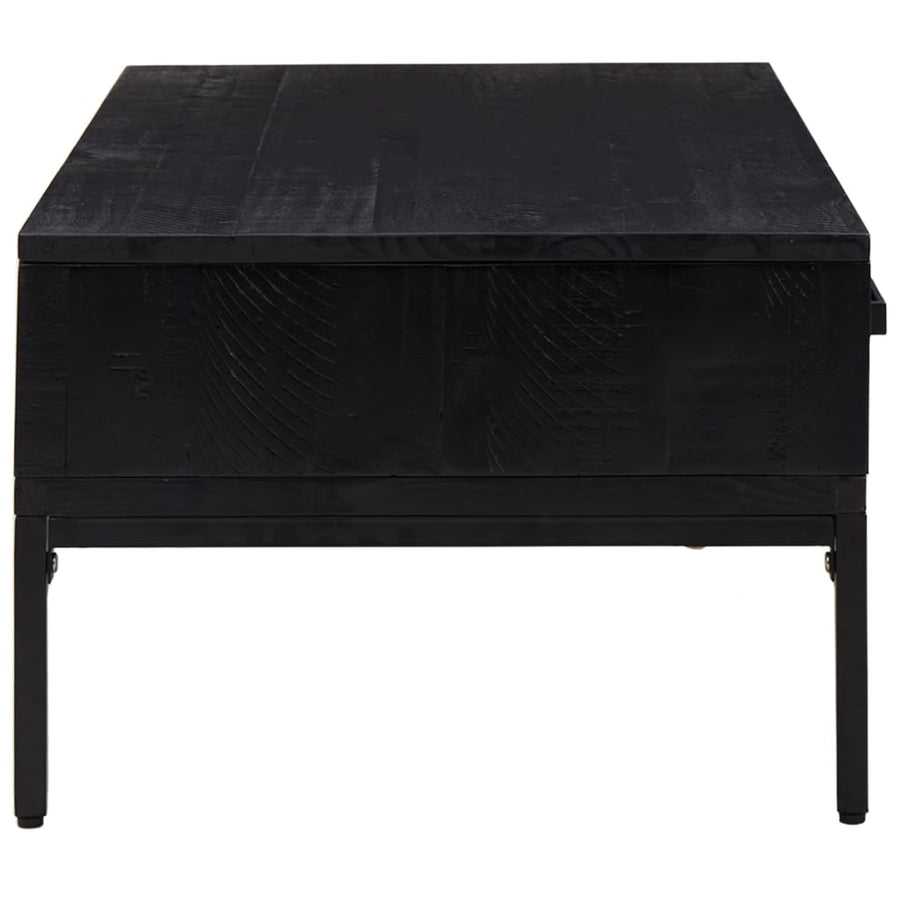 Salontafel 90X50X35 Cm Massief Grenenhout Zwart