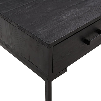 Salontafel 90X50X35 Cm Massief Grenenhout Zwart