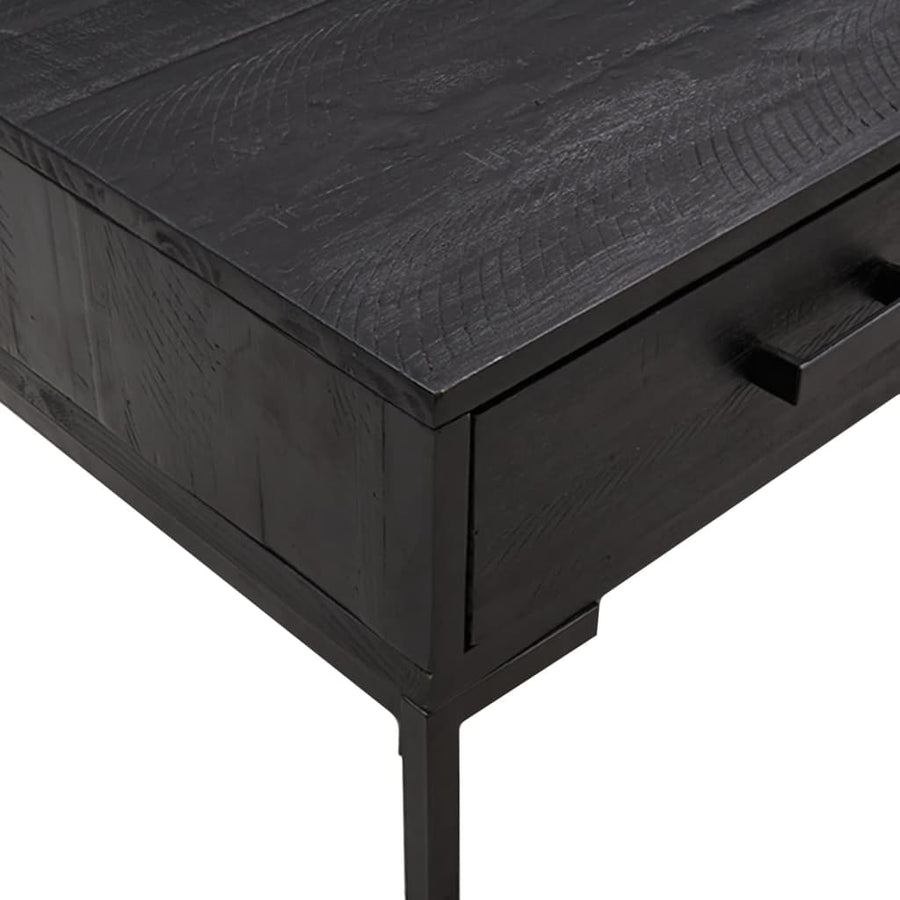 Salontafel 90X50X35 Cm Massief Grenenhout Zwart