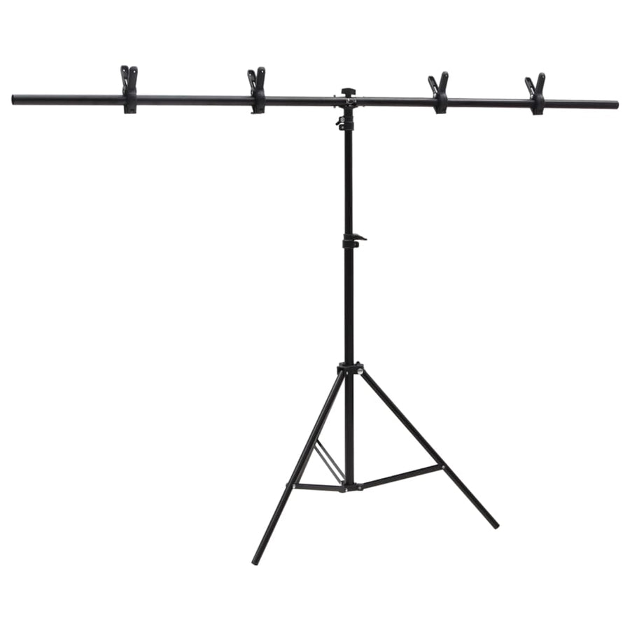 Achtergrondstandaard T-Vormig 151X60X(70-200) Cm Zwart 151 x 60 x 200 cm