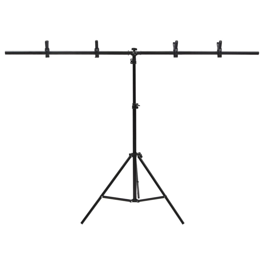 Achtergrondstandaard T-Vormig 151X60X(70-200) Cm Zwart 151 x 60 x 200 cm