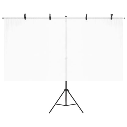 Achtergrondstandaard T-Vormig 201X60X(70-200) Cm Zwart 201 x 60 x 200 cm