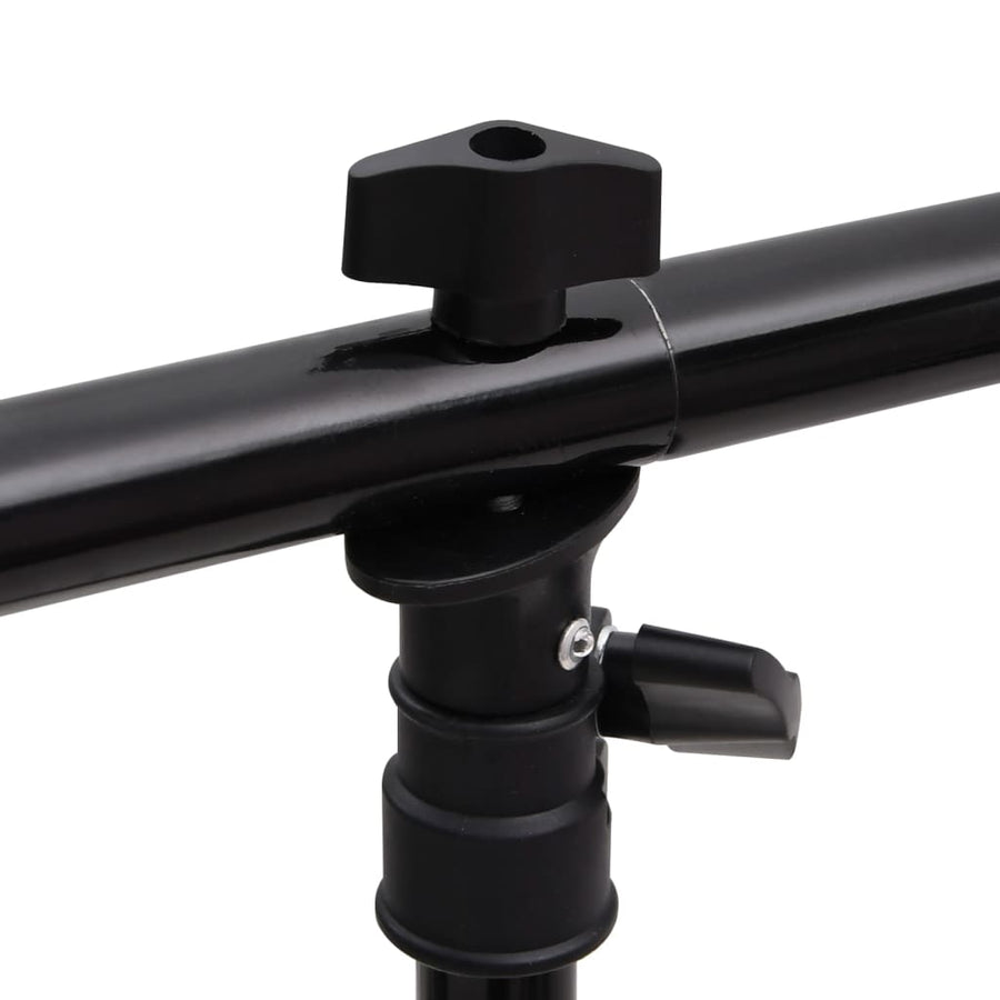 Achtergrondstandaard T-Vormig 201X60X(70-200) Cm Zwart 201 x 60 x 200 cm