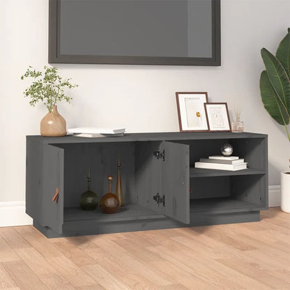Tv-Meubel 05X34X40 Cm Massief Grenenhout Grijs