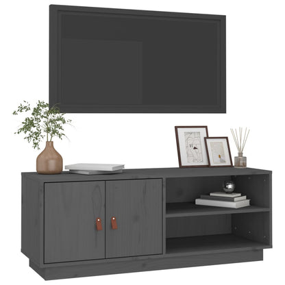 Tv-Meubel 05X34X40 Cm Massief Grenenhout Grijs