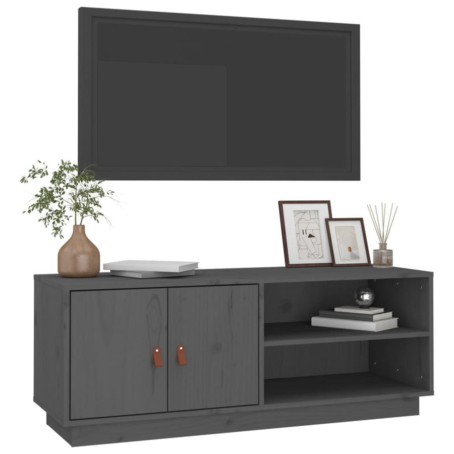 Tv-Meubel 05X34X40 Cm Massief Grenenhout Grijs